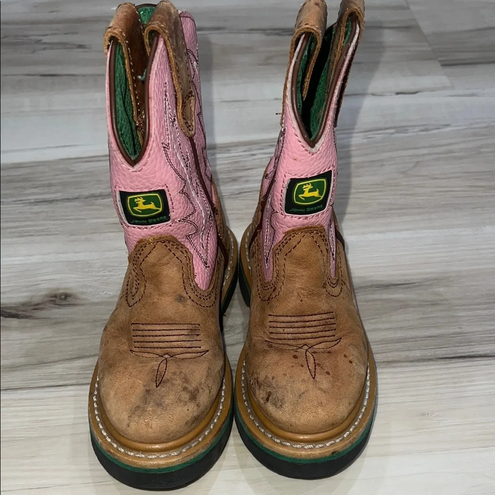John Deere Kids' Boots with Pink and Brown Design - Picture 7 of 8